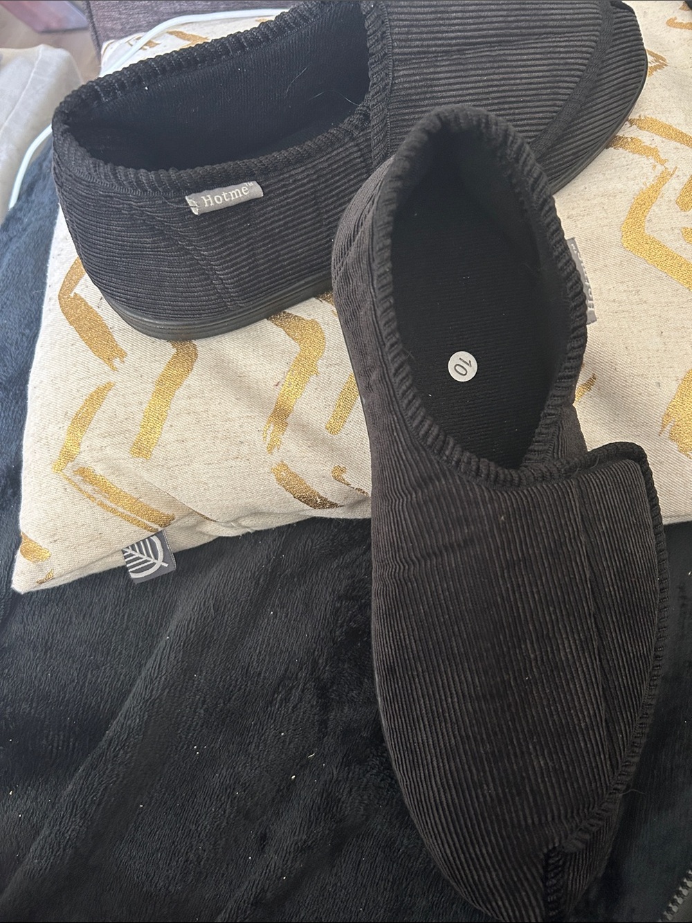 Men's Black Corduroy Slip-On Comfort Loafers